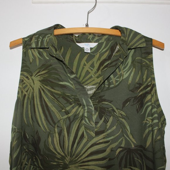 NEW 💚 Green Floral Dress Sleeveless with Pockets Size M Botanical Print - Picture 5 of 12